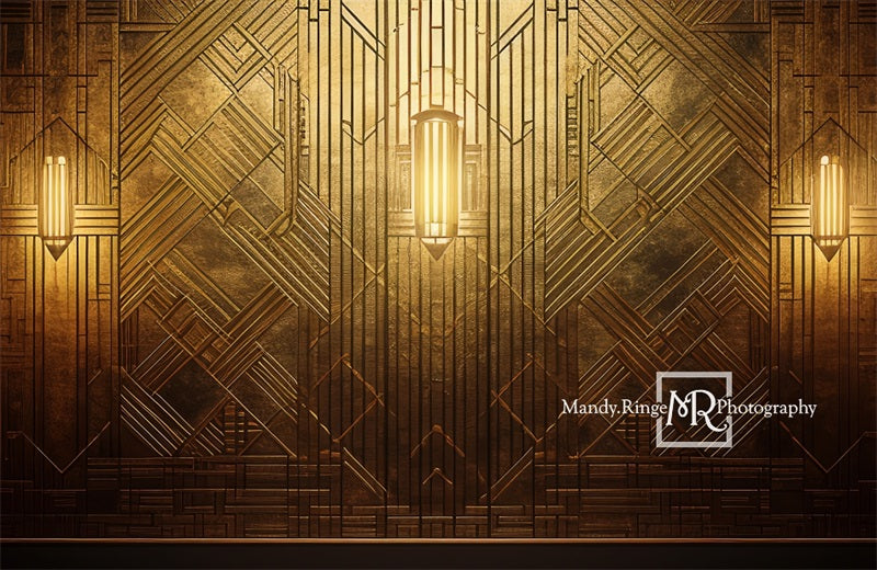 Kate Golden Art Deco Wall Backdrop Designed by Mandy Ringe Photography