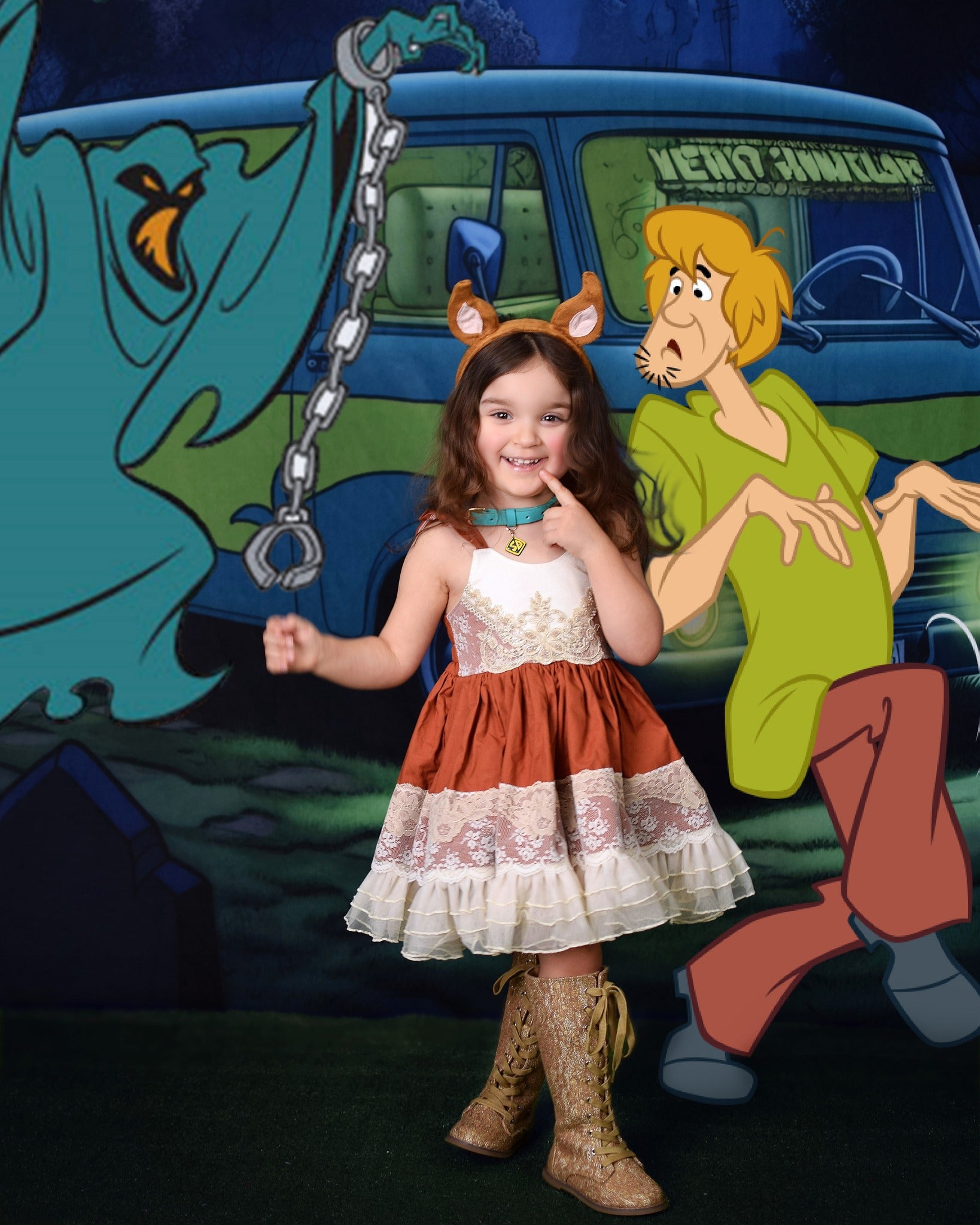 Kate Mystery in the Graveyard Car Backdrop Designed by Mandy Ringe Photography