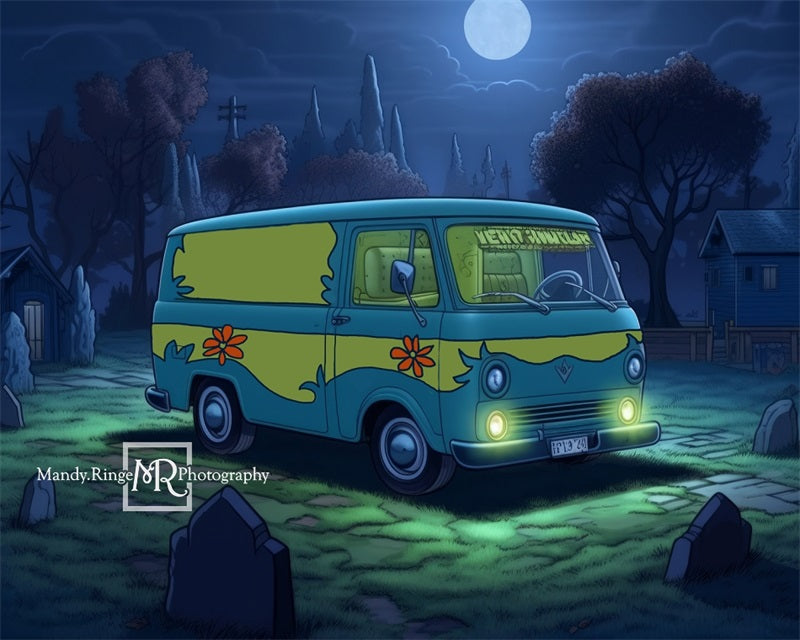 Kate Mystery in the Graveyard Car Backdrop Designed by Mandy Ringe Photography