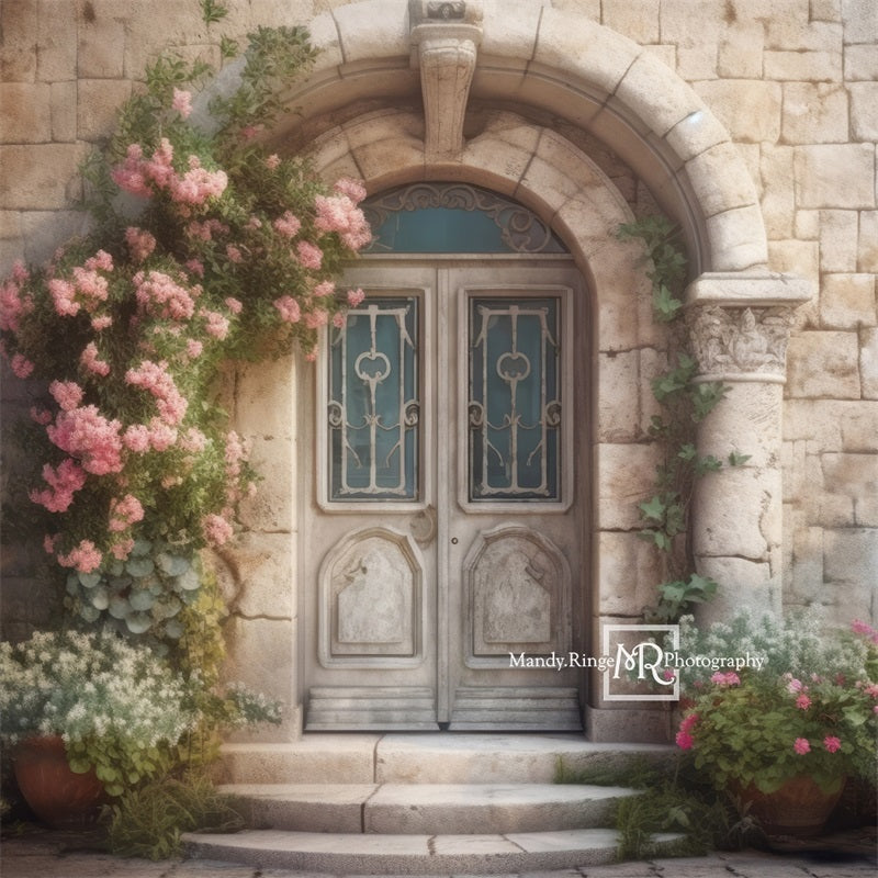 Kate Ornate Castle Door with Spring Flowers Backdrop Designed by Mandy Ringe Photography