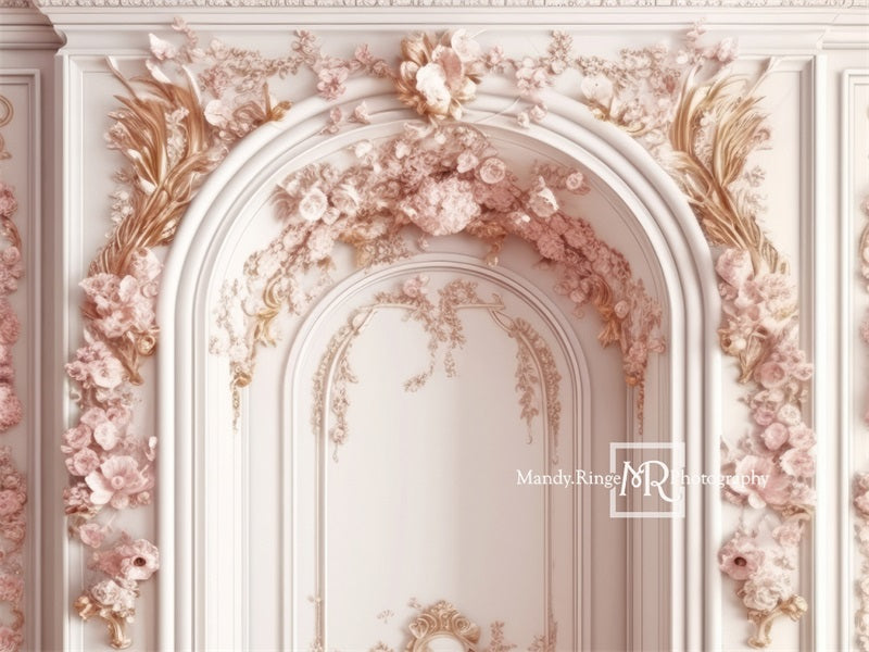 Kate Ornate Pink and White Princess Wall Backdrop Designed by Mandy Ringe Photography