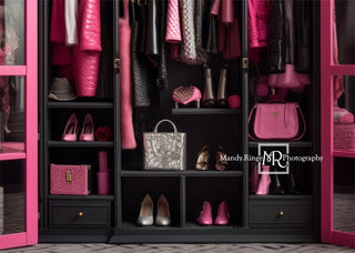 Roze en Zwarte Poppenkast Foto Achtergrond Ontworpen door Mandy Ringe Fotografie