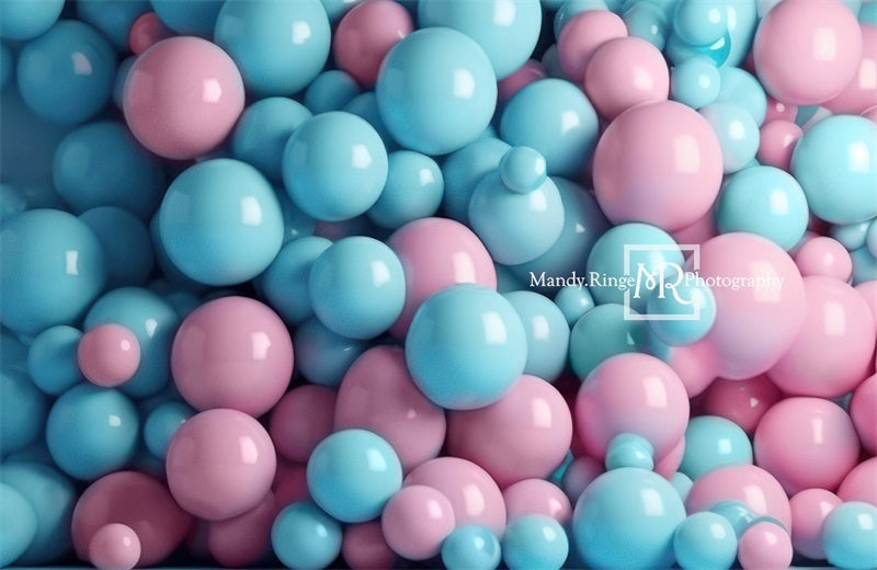 Kate Pink and Blue Balloon Wall Backdrop Designed by Mandy Ringe Photography
