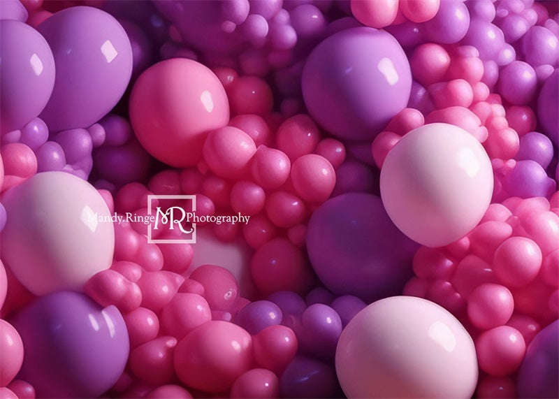 Kate Pink and Purple Balloon Wall Backdrop Designed by Mandy Ringe Pho