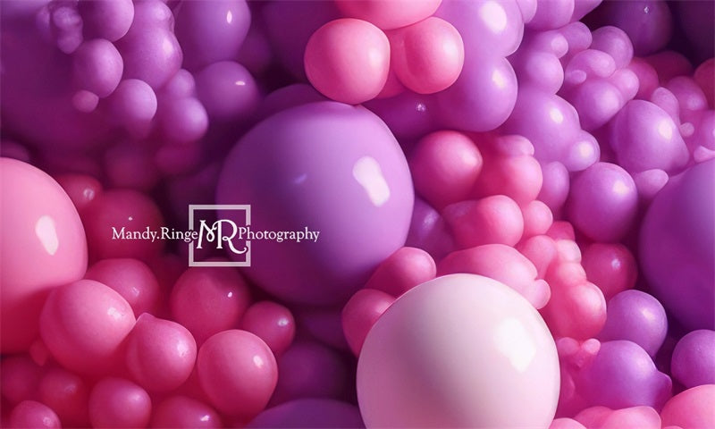 Kate Pink and Purple Balloon Wall Backdrop Designed by Mandy Ringe Photography