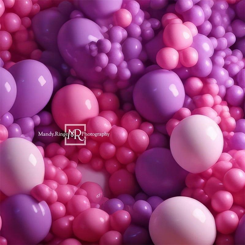 Kate Pink and Purple Balloon Wall Backdrop Designed by Mandy Ringe Photography