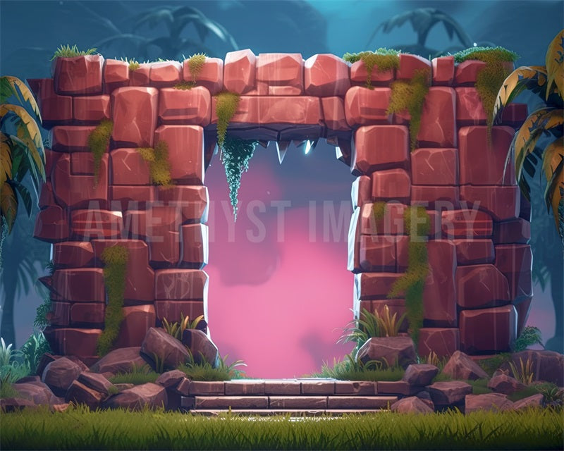 Kate Summer Level Up Arch Red Brick Wall Backdrop Designed by Angela Miller