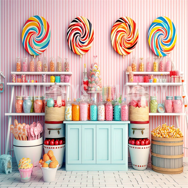 Kate Sweet Shoppe Candy Room Backdrop Designed by Angela Miller