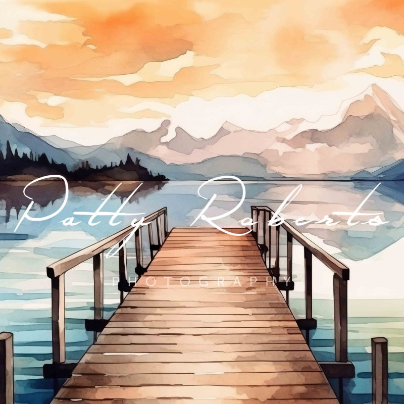 Kate Summer Painted A Pier on Lake Backdrop Designed by Patty Robert
