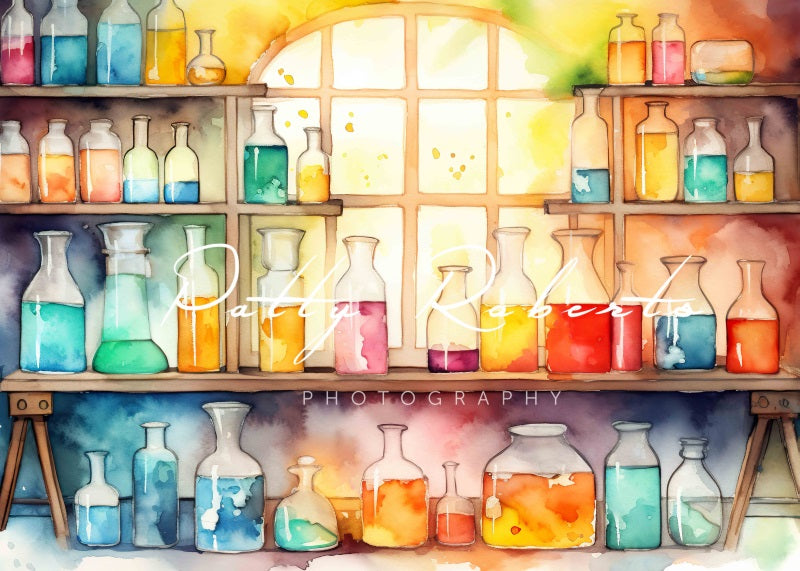 Kate Science Lab Back to School Colorful Backdrop Designed by Patty Robert