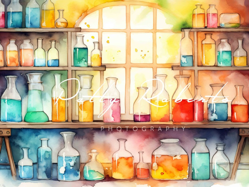 Kate Science Lab Back to School Colorful Backdrop Designed by Patty Robert