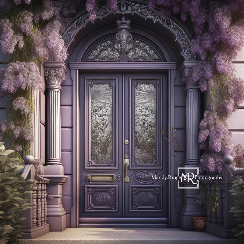 Kate Purple Victorian Door with Wisteria Backdrop Designed by Mandy Ringe Photography