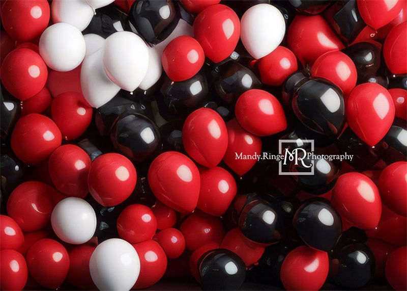 RTS Kate Red Black White Balloon Wall Backdrop Designed by Mandy Ringe Photography