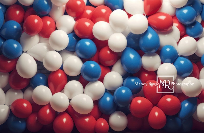 Kate Red White Blue Balloon Wall Backdrop Designed by Mandy Ringe Photography
