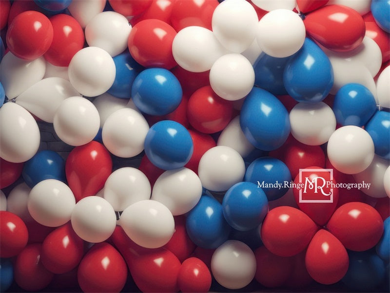 Kate Red White Blue Balloon Wall Backdrop Designed by Mandy Ringe Photography