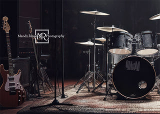 Telón de fondo del escenario de la banda de rock diseñado por Mandy Ringe Photography