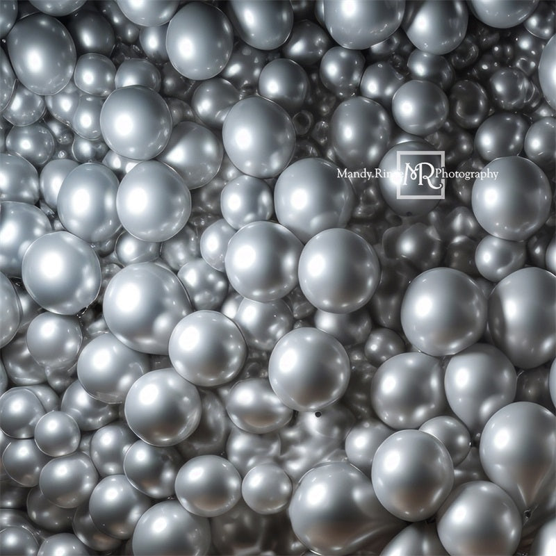 Kate Silver Balloon Wall Backdrop Designed by Mandy Ringe Photography