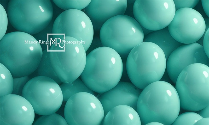 Kate Teal Balloon Wall Backdrop Designed by Mandy Ringe Photography