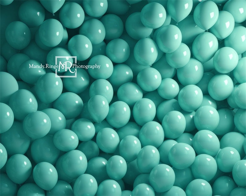 Kate Teal Balloon Wall Backdrop Designed by Mandy Ringe Photography