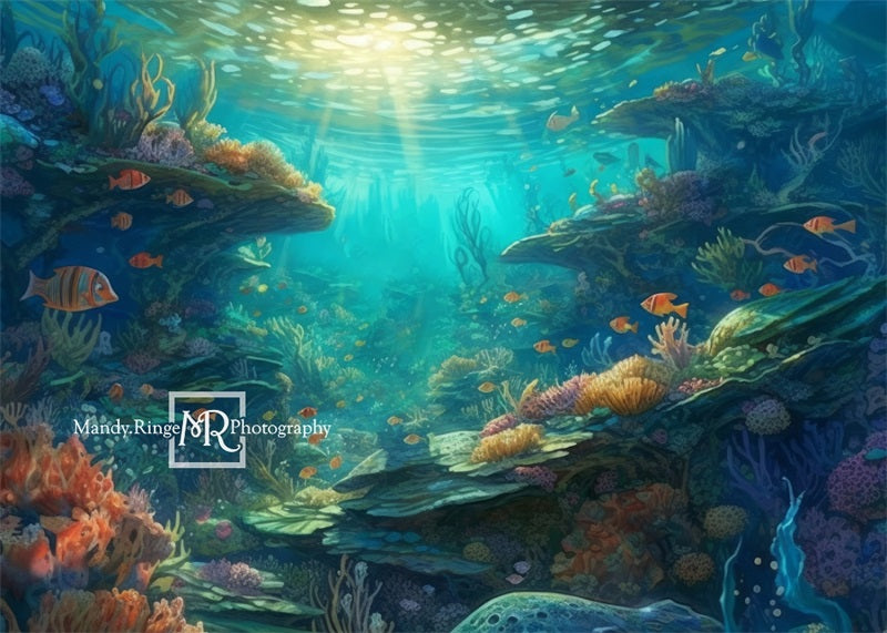Kate Summer Underwater Ocean Reef Backdrop Designed by Mandy Ringe Pho