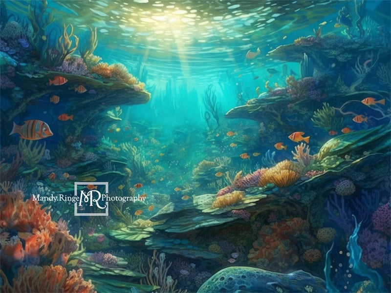 Kate Summer Underwater Ocean Reef Backdrop Designed by Mandy Ringe Photography