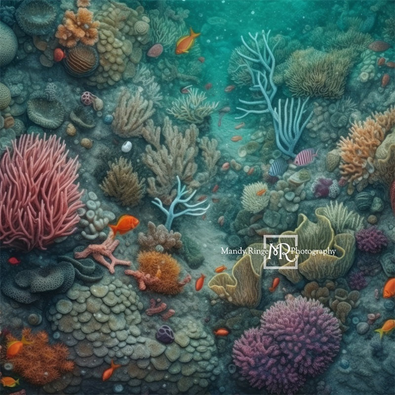Kate Summer Underwater Ocean Reef Floor Backdrop Designed by Mandy Ringe Photography
