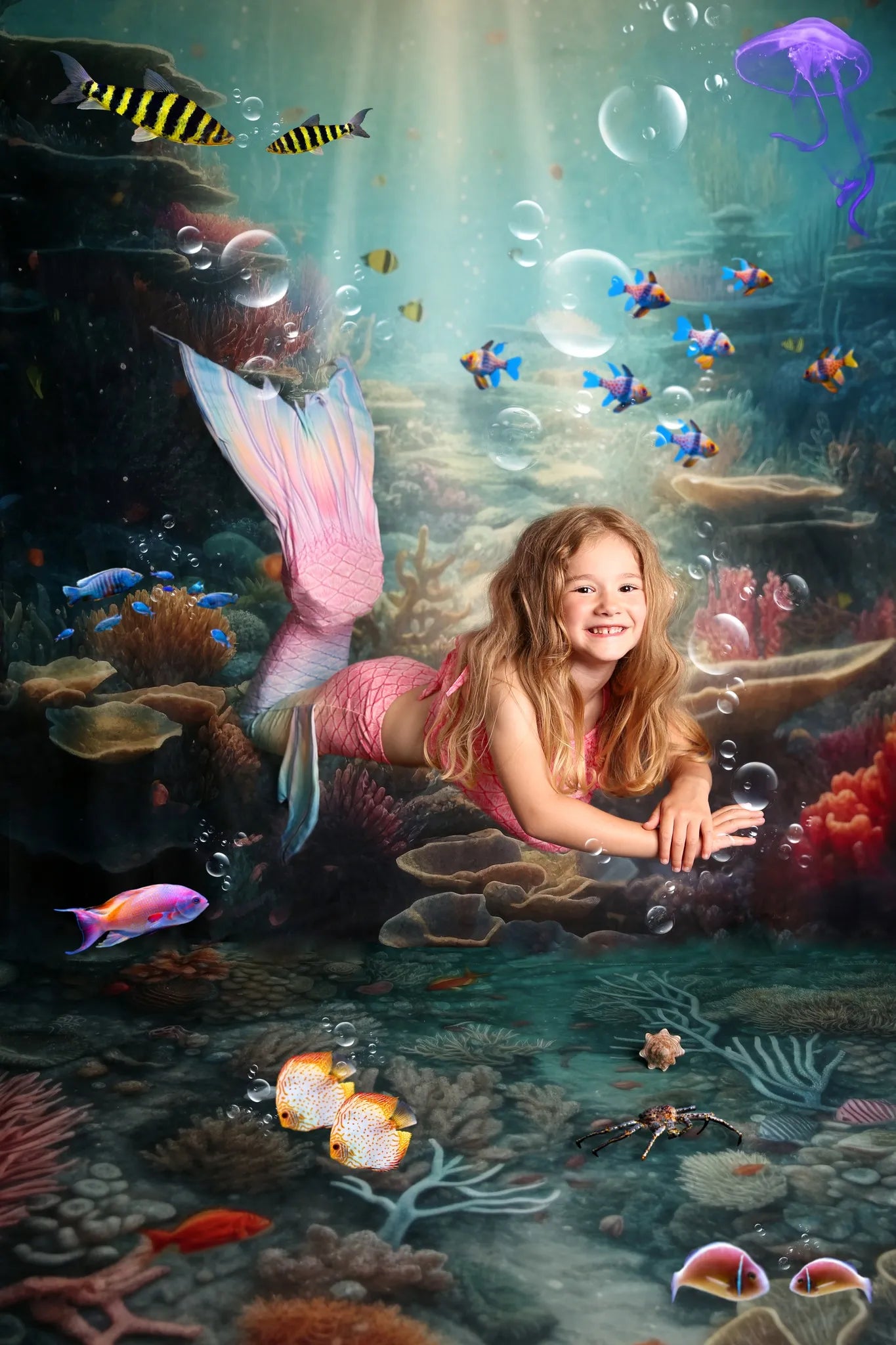 Kate Summer Underwater Ocean Reef Floor Backdrop Designed by Mandy Ringe Photography