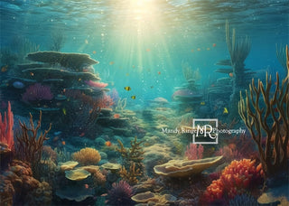 Kate Summer Underwater Ocean Scene Printed Backdrop Designed by Mandy Ringe Photography