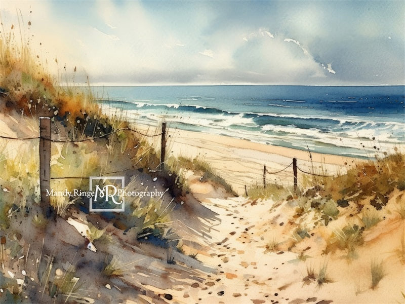 Kate Watercolor Beach Path Backdrop Designed by Mandy Ringe Photography