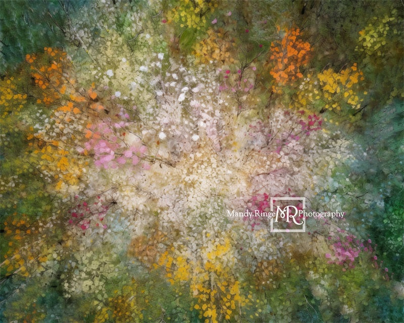 Kate Watercolor Spring/Autumn Forest Floor Backdrop Designed by Mandy Ringe Photography