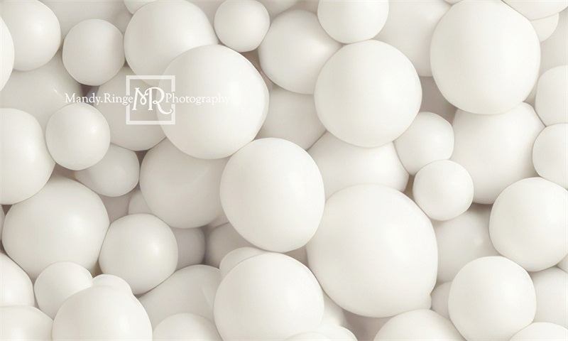 Kate White Balloon Wall Backdrop Designed by Mandy Ringe Photography