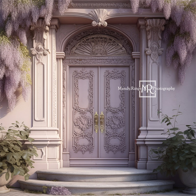 Kate Wisteria Vine with Light Purple Ornate Door Backdrop Designed by Mandy Ringe Photography