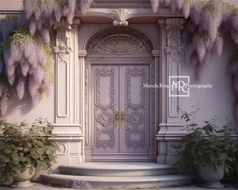 Kate Wisteria Vine with Light Purple Ornate Door Backdrop Designed by Mandy Ringe Photography