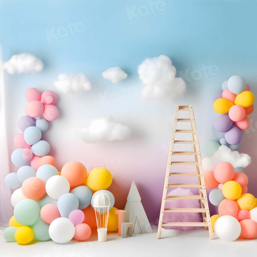 Pastel Balloon Cloud Dreamscape Backdrop