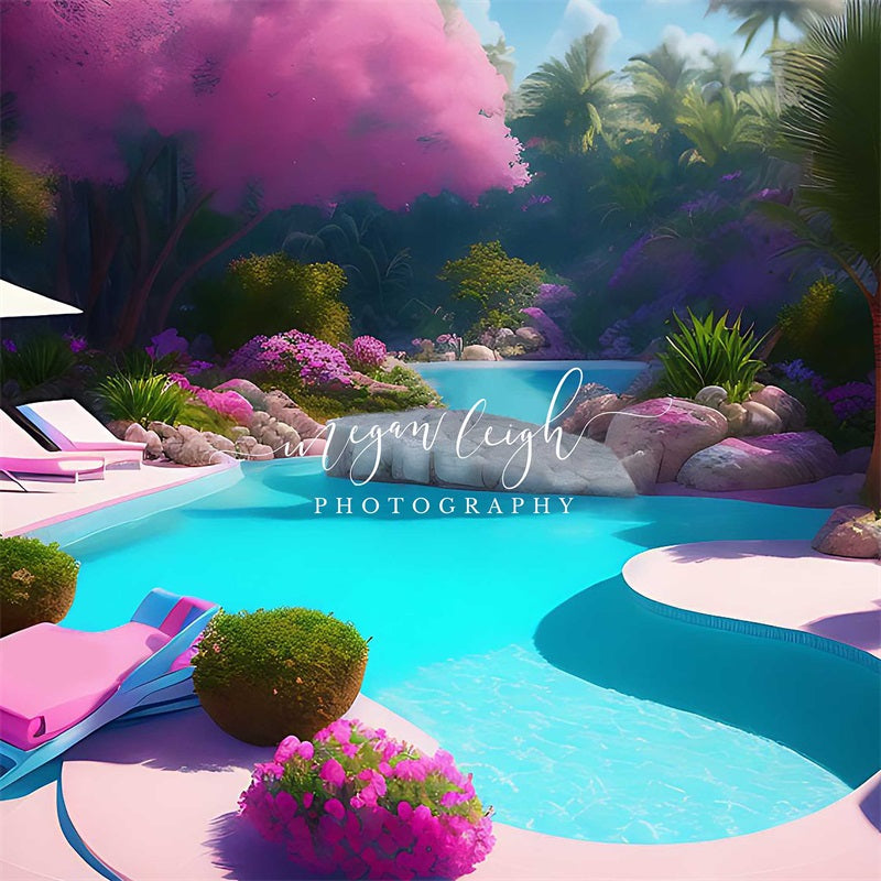 Kate Fasion Doll Fantasy Poolside Summer Backdrop Designed by Megan Leigh Photography