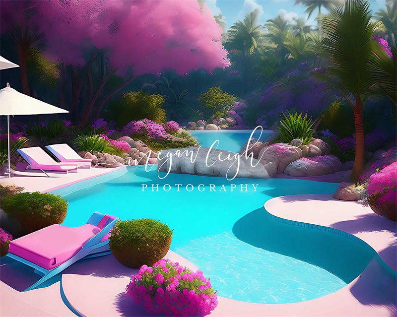 Kate Fasion Doll Fantasy Poolside Summer Backdrop Designed by Megan Leigh Photography