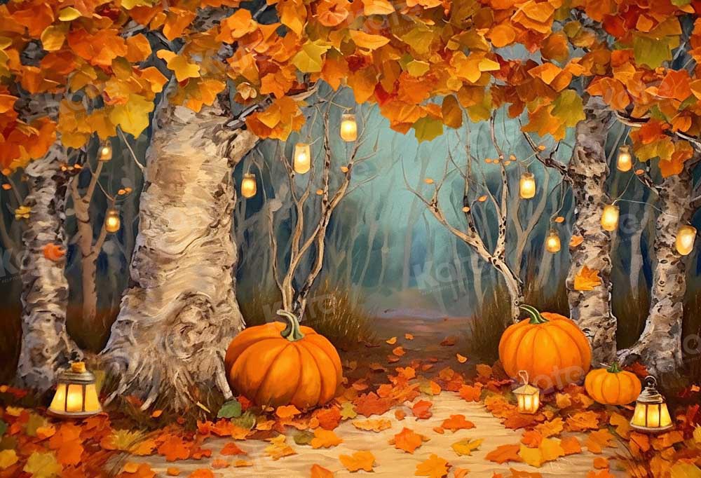Automn Backdrop Enchanting Autumn Forest Pumpkin Backdrop