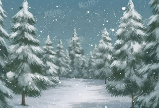 Arte fino de invierno de Navidad al aire libre en un bosque de árboles de fondo diseñado por GQ