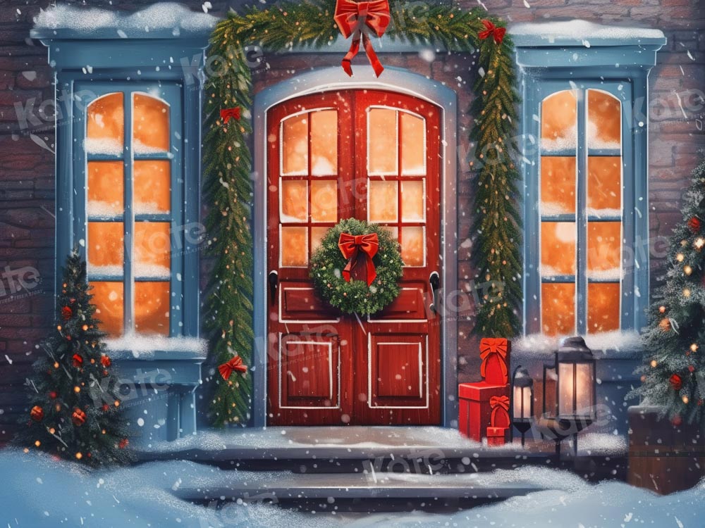 Kate Christmas Outdoor Snowy Night Backdrop Designed by Chain Photography