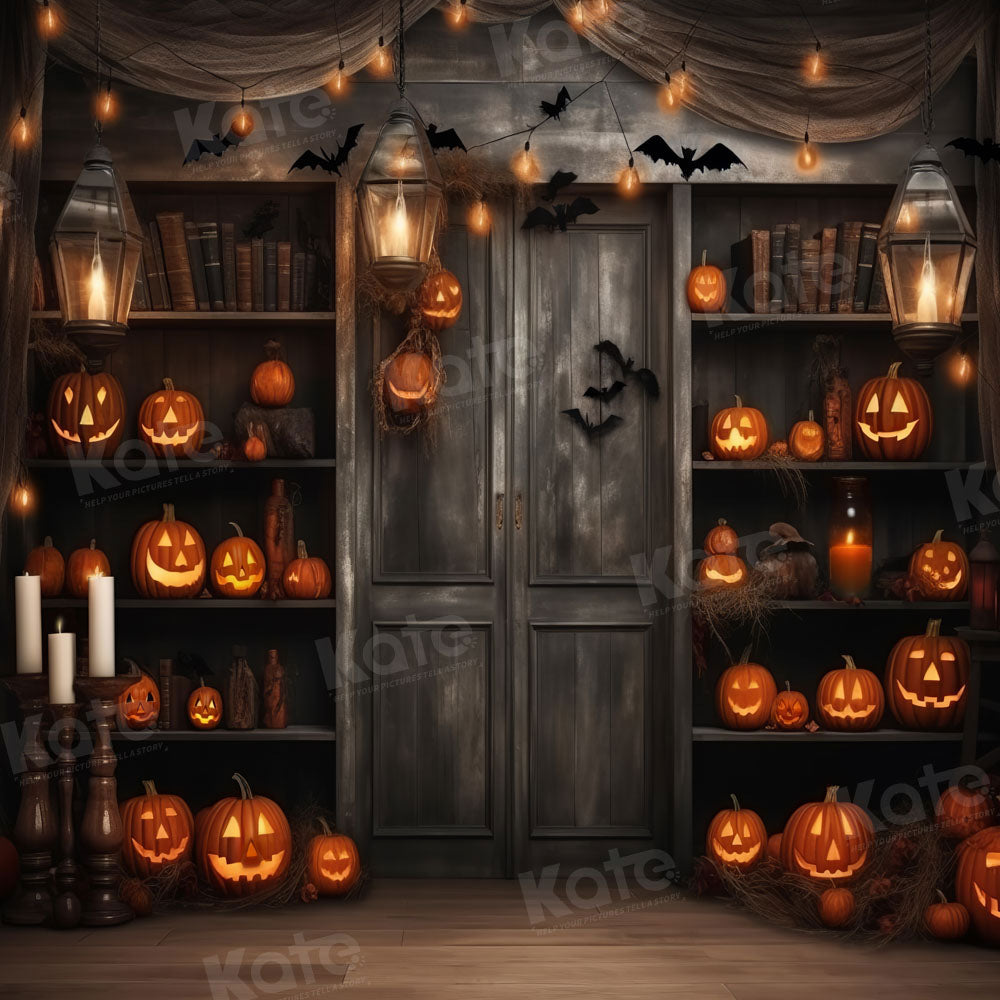 Kate Halloween Pumpkin Room Door Backdrop Designed by Chain Photography