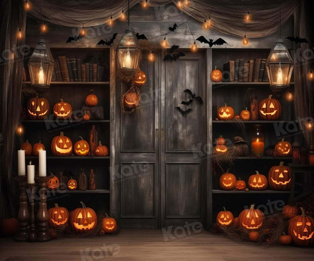 Kate Halloween Pumpkin Room Door Backdrop Designed by Chain Photography