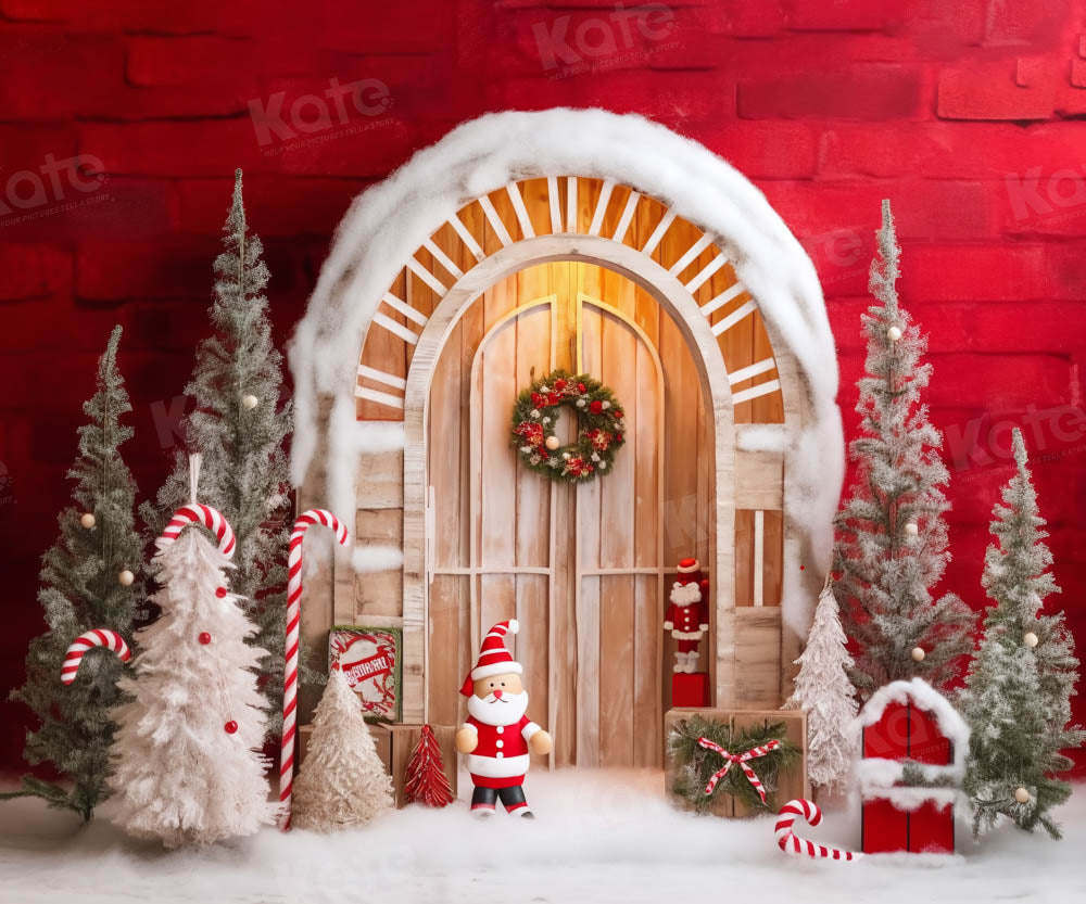 Kate Christmas Snowy Barn Little Santa Claus Backdrop Designed by Chain Photography