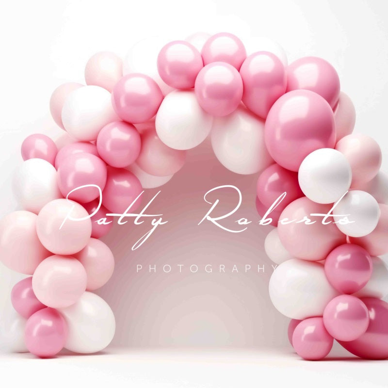 Kate Pink and White Balloons Arch Backdrop Designed by Patty Robert