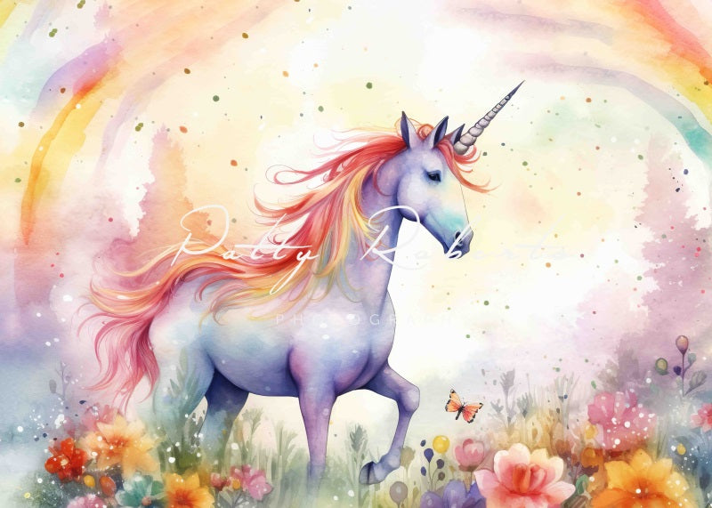 Kate Rainbow Unicorn Backdrop Designed by Patty Robert