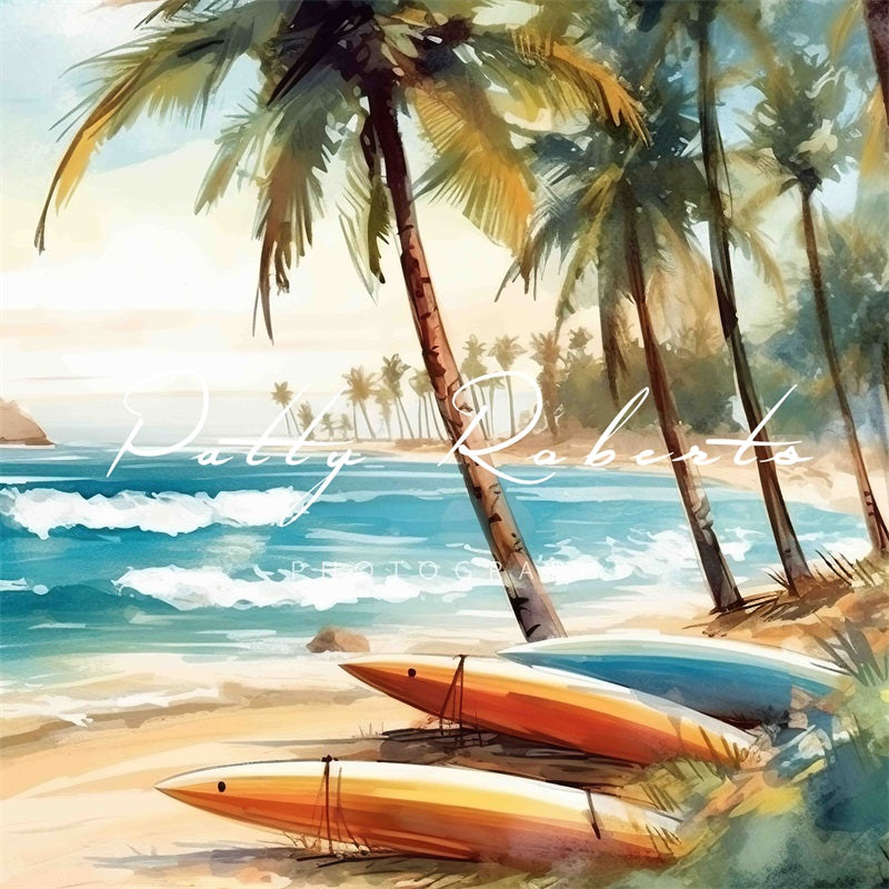 Kate Summer Surfing Beach Sea Backdrop Designed by Patty Robert