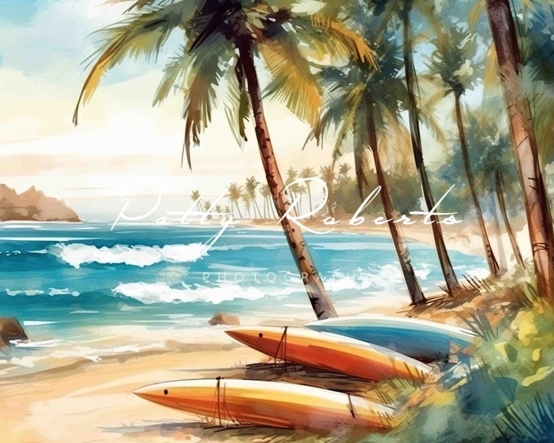 Kate Summer Surfing Beach Sea Backdrop Designed by Patty Robert