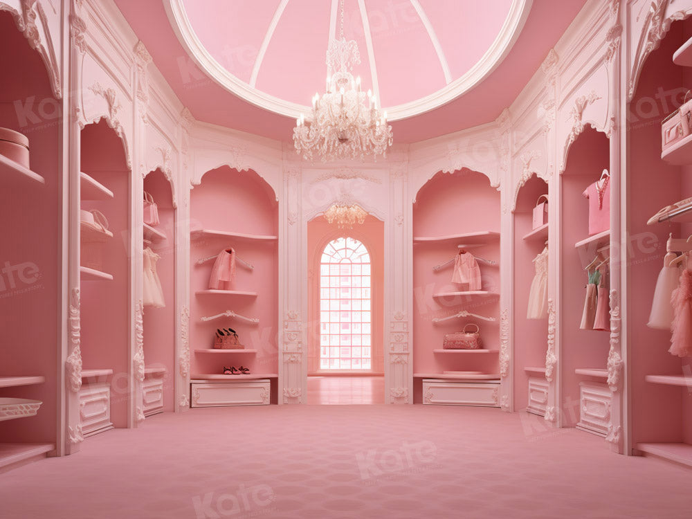 Kate Pink Fashion Doll Room Backdrop Designed by Chain Photography