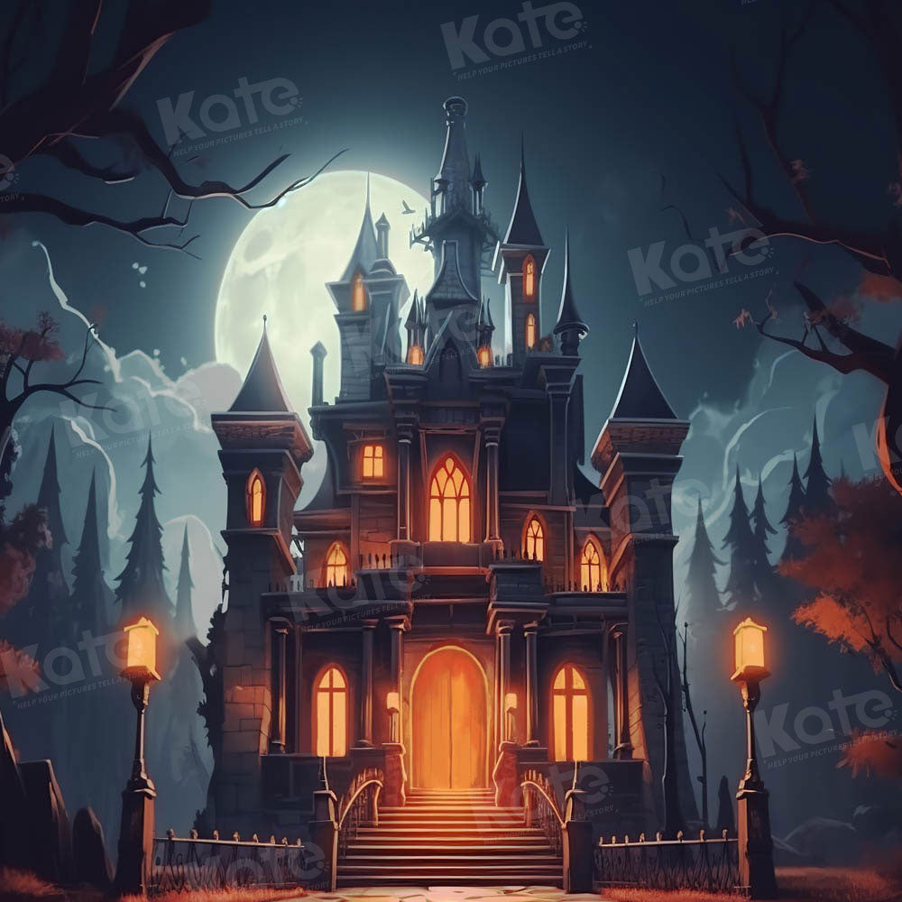 Kate Halloween Castle Moon Backdrop Designed by Chain Photography
