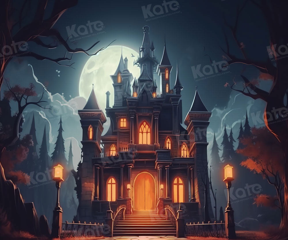 Kate Halloween Castle Moon Backdrop Designed by Chain Photography