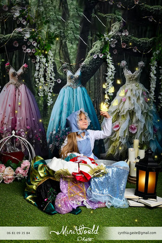 enchanted forest dress Kate Summer Enchanted Forest Ball Gown Printed Backdrop for Photography, 7x5ft